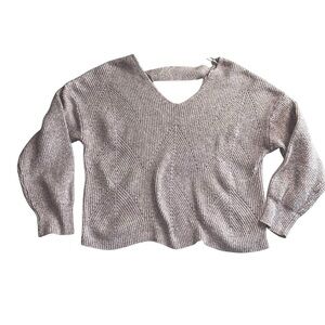 Pink Rose V-Neck Sweater - Lilac size large